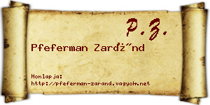 Pfeferman Zaránd névjegykártya